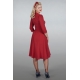 Abito rosso con gonna a ruota