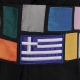 Abito nero con cintura patchwork