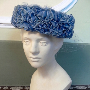 Tamburello Vintage 1950 azzurro con veletta